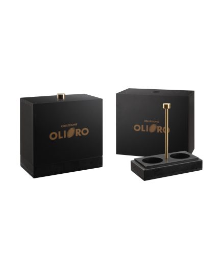 OLIERA in legno laccata nera da N° 2 bott.