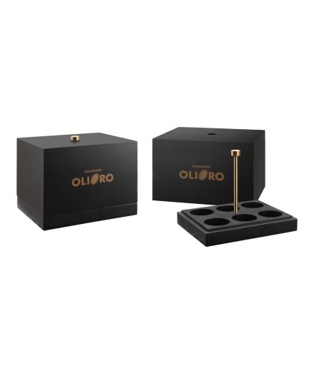 OLIERA in legno laccata nera da N° 6 bott.