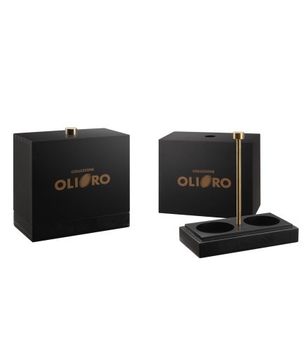OLIERA in legno laccata nera da N° 2 bott.
