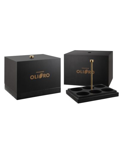 OLIERA in legno laccata nera da N° 6 bott.