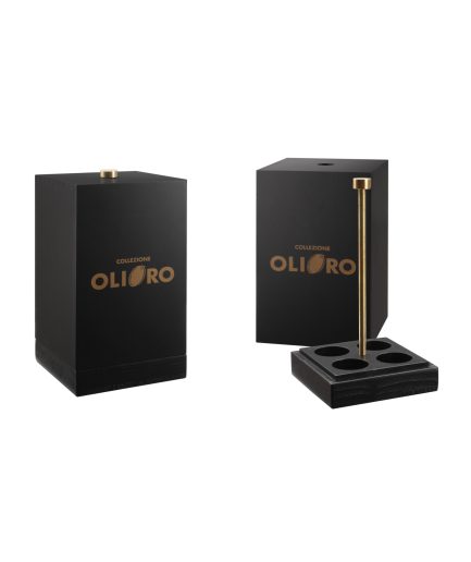 OLIERA “ OLI AROMATIZZATI “ in legno laccata nera da N° 4 bott.