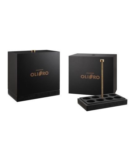 OLIERA “ OLI AROMATIZZATI “ in legno laccata nera da N°8 bott.